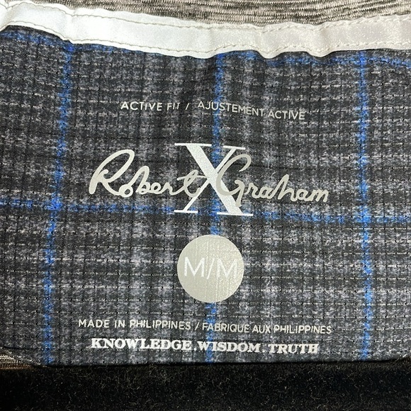 Robert Graham | Men’s Oswego Blue Grey Plaid Full Zip Vest Size Medium - Picture 3 of 7